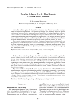 Deep Sea Sediment Gravity Flow Deposits in Gulf of Tomini, Sulawesi