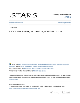 Central Florida Future, Vol. 39 No. 39, November 22, 2006