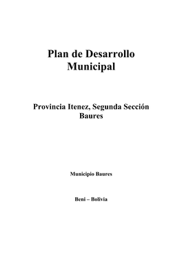 Plan De Desarrollo Municipal