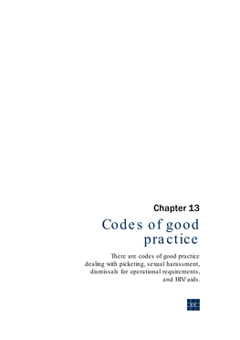 Chapter 13: Codes of Good Practice