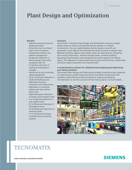 Siemens PLM Tecnomatix Plant Design and Optimization Solution