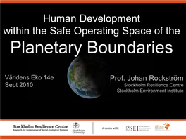 Planetary Boundaries