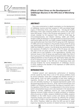 Effects of Heat Stress on the Development of Gabaergic