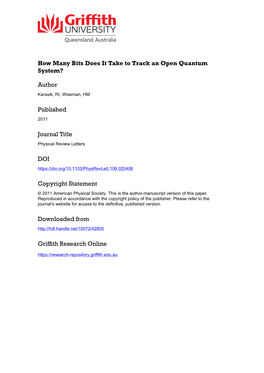 How Many Bits Does It Take to Track an Open Quantum System?