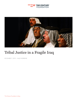 Tribal Justice in a Fragile Iraq