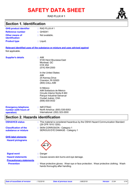 Safety Data Sheet Rad Flux # 1