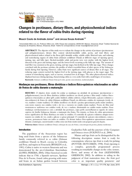 Changes in Pectinases, Dietary Fibers, and Physicochemical Indices Related to the Flavor of Cubiu Fruits During Ripening