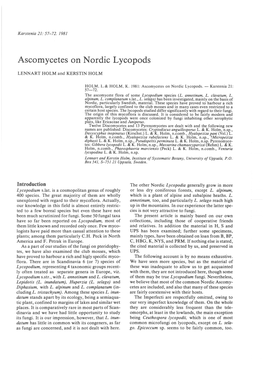 Ascomycetes on Nordic Lycopods