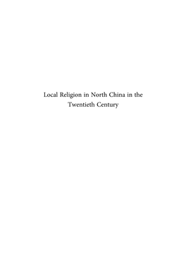 Local Religion in North China in the Twentieth Century Handbook of Oriental Studies Handbuch Der Orientalistik