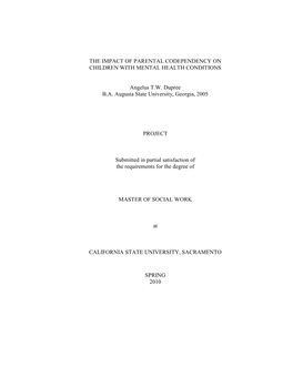 The Impact of Parental Codependency on Children with Mental Health Conditions