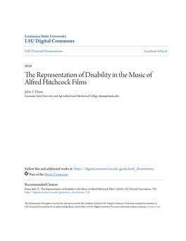The Representation of Disability in the Music of Alfred Hitchcock Films John T