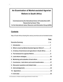 Market-Assisted Agrarian Reform in South Africa