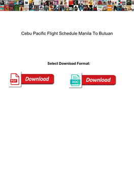 Cebu Pacific Flight Schedule Manila to Butuan