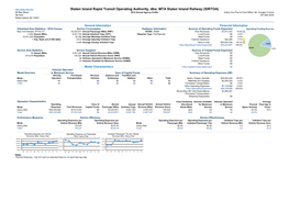 MTA Staten Island Railway (SIRTOA) 60 Bay Street 2014 Annual Agency Profile Acting Vice Pres & Chief Officer: Mr