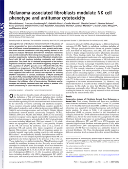 Melanoma-Associated Fibroblasts Modulate NK Cell Phenotype and Antitumor Cytotoxicity