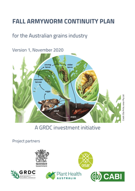FALL ARMYWORM CONTINUITY PLAN for the Australian Grains Industry