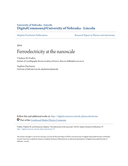 Ferroelectricity at the Nanoscale Vladimir M