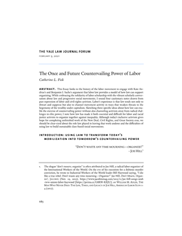 The Once and Future Countervailing Power of Labor Catherine L