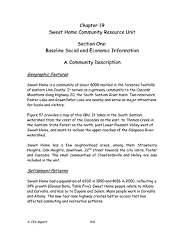 Chapter 19 Sweet Home Community Resource Unit Section One