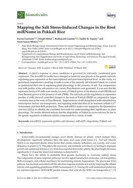 Mapping the Salt Stress-Induced Changes in the Root Mirnome in Pokkali Rice