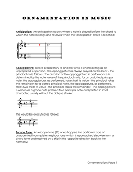 Ornamentation in Music