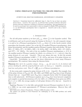 Using Fibonacci Factors to Create Fibonacci Pseudoprimes 3