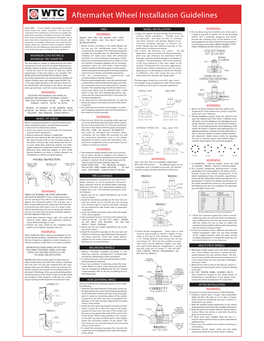 WTC Aftermarket Wheel Installation Guidelines