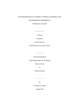 The Distribution of America's Medical Schools