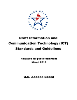 Draft Information and Communication Technology (ICT) Standards and Guidelines