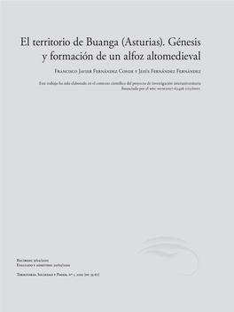 El Territorio De Buanga (Asturias). Génesis Y Formación De Un Alfoz Altomedieval Francisco Javier Fernández Conde Y Jesús Fernández Fernández