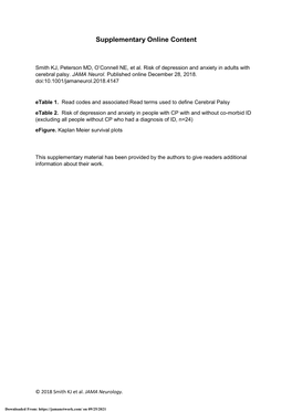 Risk of Depression and Anxiety in Adults with Cerebral Palsy