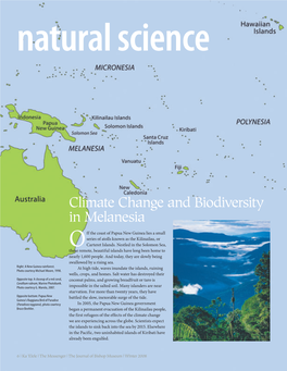 Climate Change and Biodiversity in Melanesia