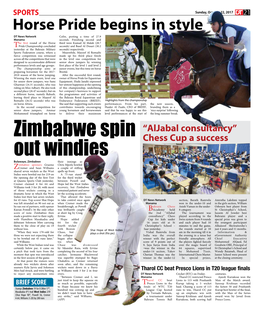 Zimbabwe Spin out Windies