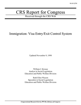 Immigration: Visa Entry/Exit Control System