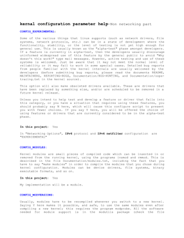 Kernal Configuration Parameter Help—Non Networking Part