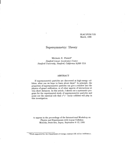 Supersymmetry: Theory