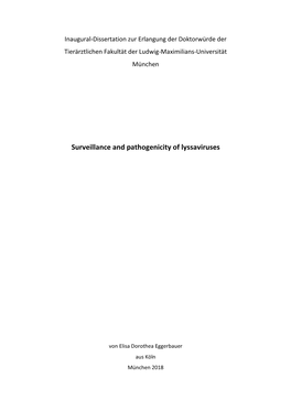 Surveillance and Pathogenicity of Lyssaviruses