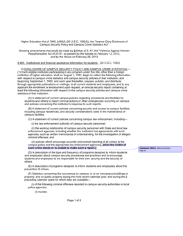 Negotiated Rulemaking for Higher Education 2012-2014: VAWA -- Statute to Regulations Crosswalk (PDF)