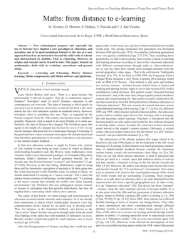 Maths: from Distance to E-Learning D