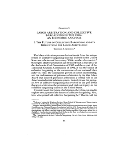 LABOR ARBITRATION and COLLECTIVE BARGAINING in the 1990S: an ECONOMIC ANALYSIS