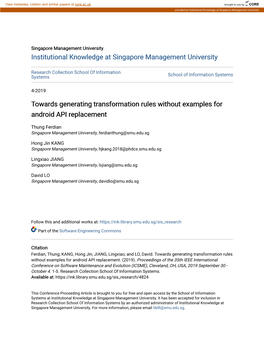 Towards Generating Transformation Rules Without Examples for Android API Replacement