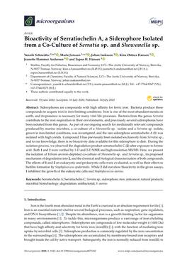 Bioactivity of Serratiochelin A, a Siderophore Isolated from a Co-Culture of Serratia Sp