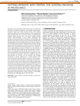 Getting Intimate with Trypsin, the Leading Protease in Proteomics