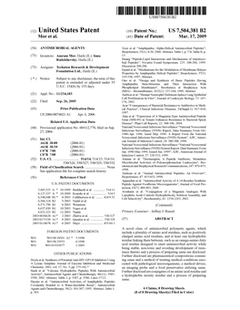 (12) United States Patent (10) Patent No.: US 7,504,381 B2 Mor Et Al