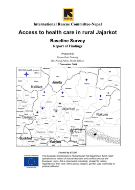 Access to Health Care in Rural Jajarkot Baseline Survey Report of Findings