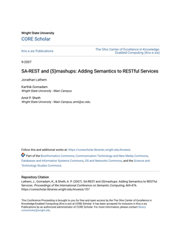 SA-REST and (S)Mashups: Adding Semantics to Restful Services
