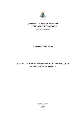 Universidade Federal Do Ceará Instituto De Cultura E Arte Design De Moda