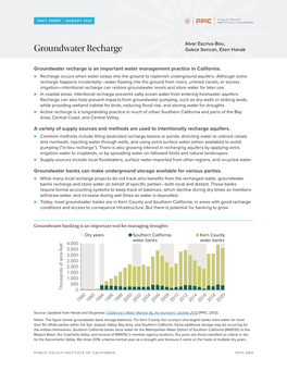 Groundwater Recharge Gokce Sencan, Ellen Hanak
