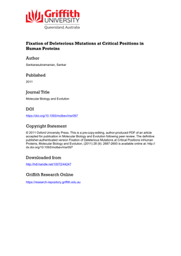 Fixation of Deleterious Mutations at Critical Positions in Human Proteins