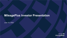 Mileageplus Investor Presentation